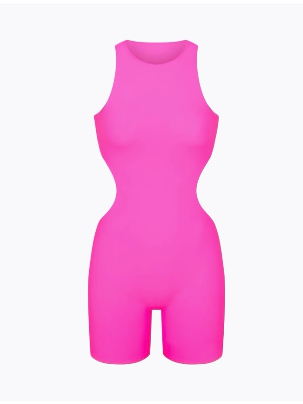 SKIMS Fits Everybody High Neck Cutout Bodysuit in Neon Pink